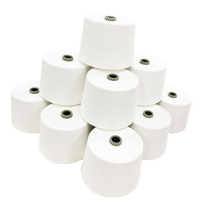 100% 폴리에스테르 Ne45S 포르텍스 스푼 가닥 직물 흰색 직물